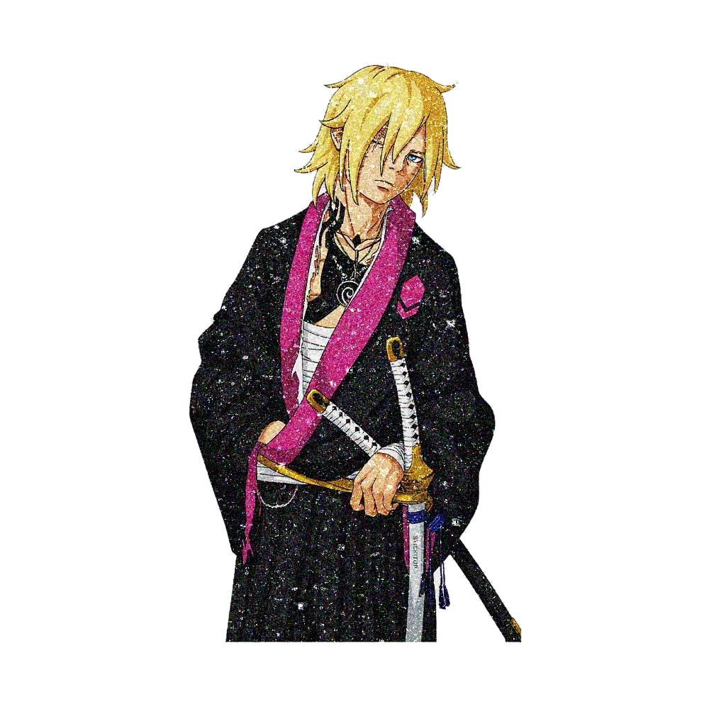 Warrior With Katana Glitter Sticker